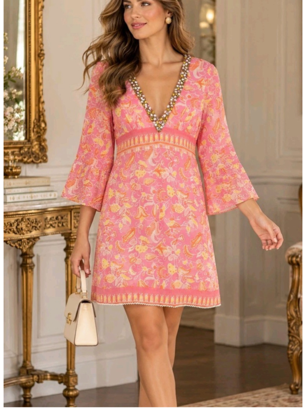 Tibi Dress Size 6 Paisley Cottagecore Vintage Y2K Romantic Coquette Boho